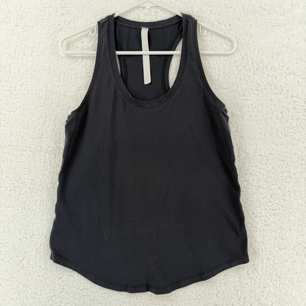 Lululemon Tank Top Womens 6 Black Pima Cotton Racerback Athletic Gym Workout